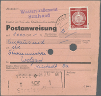 Br DDR - Dienstmarken A (Verwaltungspost B): 1954, 4 X 30 Pf Bräunlichrot, MeF Auf Postanweisung über 1 - Other & Unclassified