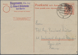 GA Berlin - Vorläufer: 1948, 30 Pf Arbeiter Maschinenaufdruck Antwortdoppelkarte Zusammenhängend Mit Be - Briefe U. Dokumente