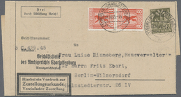Br Berlin - Vorläufer: Zustellurkunde 2 X 8 Pf U. 1 X 30 Pf Portogerecht, Vom 2.10.45 In Dieser Qualitä - Covers & Documents
