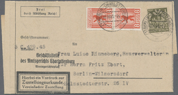 Br Berlin - Vorläufer: Zustellurkunde 2 X 8 Pf U. 1 X 30 Pf Portogerecht, Vom 2.10.45 In Dieser Qualitä - Storia Postale