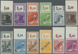 ** Berlin: 1948, Schwarzaufdruck BERLIN, Kompletter Oberrandsatz (Platte/Walze), Tadellos Postfrisch, U - Autres & Non Classés