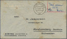 Br Berlin: 1948: Auslandsbrief Mit Vordruckadresse Asmyna/Jesperson Mit Barfreimachung  Handschr.  Ab B - Autres & Non Classés