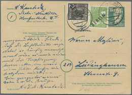 Br Berlin: 1948, 31.12., Schwarzaufdruck 2 Pf U. 10 Pf Als Zusatzfrankatur Auf Als Formblatt Verwendete - Altri & Non Classificati