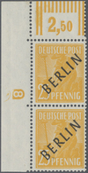 ** Berlin: 1948, 25 Pfg. Schwarzaufdruck Im Senkrechten Paar Aus Der Linken Oberen Bogenecke Mit Drucke - Autres & Non Classés