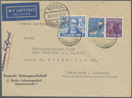 Br Berlin: 1949: Umschlag FIRMENLUFTPOST Europa 55 Pf. Tarif II  Mit 6 Und 20 Pf. Rotaufdruck, Dazu 30 - Autres & Non Classés