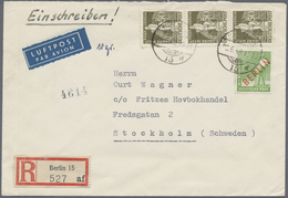 Br Berlin: 1949: IAS-Luftpostbrief Europa Mit Einschreiben, Tarif I  ( 50 + 1 IAS 50 Pf. Und 60 R ) DM - Autres & Non Classés