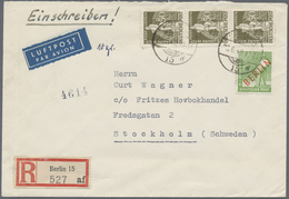 Br Berlin: 1949: IAS-Luftpostbrief Europa Mit Einschreiben, Tarif I  ( 50 + 1 IAS 50 Pf. Und 60 R ) DM - Other & Unclassified