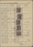 Br Berlin: 1949: Rechte Seite Nr. 54 Aus Einlieferungsbuch Für Pakete Mit 5 X 15 Pf. Rotaufdruck Als Ge - Andere & Zonder Classificatie