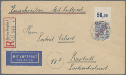 Br Berlin: 1949, 80 Pf Rotaufdruck, Oberrandstück Im Plattendruck Als Einzelfrankatur Auf Luftpost-Eins - Autres & Non Classés