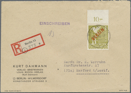 Br Berlin: 1949, 1 M Rotaufdruck, OR-Stück Im Plattendruck Mit Durchgezähntem Oberrand, Als Einzelfrank - Autres & Non Classés