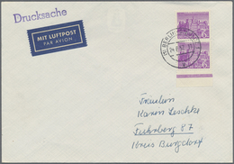 Br Berlin: 1949, 6 Pf Violettpurpur Bauten, Senkr. Paar Vom Bogenrand, Portogerechte MeF Auf Luftpost-D - Sonstige & Ohne Zuordnung