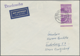 Br Berlin: 1949, 6 Pf Violettpurpur Bauten, Senkr. Paar Vom Bogenrand, Portogerechte MeF Auf Luftpost-D - Autres & Non Classés