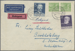 Br Berlin: 1953: Luftpostbrief Inland 25 Pf. Mit Rohrpost Zum Flughafen / LP-Leitstelle Im Tarif II ( 2 - Autres & Non Classés