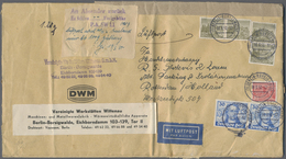 Br Berlin: 1950: Umschlag Ca. 27,5 X 15 Cm Als LUFTPOSTBRIEF EUROPA  120 Gramm, Absender DMW Berlin-Bor - Sonstige & Ohne Zuordnung
