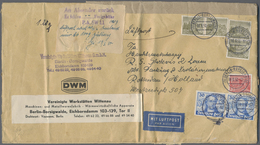 Br Berlin: 1950: Umschlag Ca. 27,5 X 15 Cm Als LUFTPOSTBRIEF EUROPA  120 Gramm, Absender DMW Berlin-Bor - Autres & Non Classés