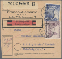 Br Berlin: 1951: Schnellpaketkarte (Bugsp.) über 19 Kg. – Gebühr DM 7,20 Mit 20 Pf. 2.- Und 5.- DM Baut - Altri & Non Classificati