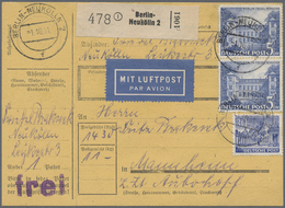 Br Berlin: 1951: Paketkarte Inland über 11 Kg. Mit LUFTPOST, Gebühr DM 14,30 Mit 30 Pf. 2 X 2.- Und 2 X - Altri & Non Classificati