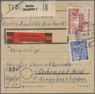 Br Berlin: 1952: Paketkarte (Bugsp.) Für Ein Schnellpaket  7,5 Kg  In Die 4. Zone  375 – 750 Km – Gebüh - Sonstige & Ohne Zuordnung