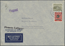 Br Berlin: 1950: Luftpostumschlag Firma Schering Als FIRMENLUFTPOST 55 Pf. Mit 50 Pf. Bauten I Und 5 Pf - Altri & Non Classificati