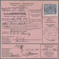 Br Berlin: 1949, 80 Pf Schwarzblau Bauten, Portogerechte EF Auf Postanweisung Von Berlin-Charlottenburg - Autres & Non Classés