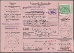 Br Berlin: 1949, 90 Pf Lebhaftgrün, Portogerechte EF Auf Auslandspostanweisung über 55,63 DM Von Berlin - Sonstige & Ohne Zuordnung