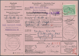 Br Berlin: 1949, 90 Pf Lebhaftgrün, Portogerechte EF Auf Auslandspostanweisung über 55,63 DM Von Berlin - Autres & Non Classés