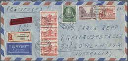 Br Berlin: 1954: Luftpost-Langumschlag Im Tarif II Mit Einschreiben Und Eilzustellung, Gebühr DM 6,30 A - Altri & Non Classificati