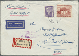 Br Berlin: 1957: Luftpostbrief, Verm. 56 – 60 Gramm, Mit Einschreiben Im Tarif III DM 3,70 Mit 3.- DM B - Autres & Non Classés