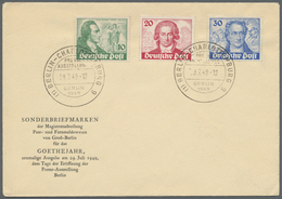 Berlin: 1949, 200. Geb. Goethe Kompletter Satz Auf Amtlichen FDC Mit Ersttags-Sonderstempel. - Autres & Non Classés