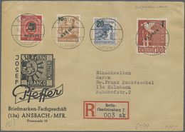Br Berlin: 1949, Grünaufdruck, Kompletter Satz Auf R-Brief Ab Berlin Nach Kulmbach, Jeder Wert Zentrisc - Sonstige & Ohne Zuordnung