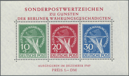 ** Berlin: 1949, Währungs-Block Mit Starker Quetschfalte Rechts, Postfrisch. Fotoattest Schlegel BPP. N - Altri & Non Classificati