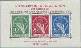 ** Berlin: 1949, Währungs-Block Mit Starker Quetschfalte Rechts, Postfrisch. Fotoattest Schlegel BPP. N - Autres & Non Classés