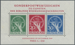 ** Berlin: 1949, Währungsgeschädigten-Block Mit Plattenfehler Beim 30 Pf.-Wert 'zusätzl. Senkr. Schraff - Altri & Non Classificati