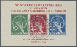 O Berlin: 1949, Währungsgeschädigten-Block Tadellos Mit Sonderstempel "AUGSBURG", Mi 2.200.- - Sonstige & Ohne Zuordnung