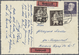 Br Berlin: 1954: Ortskarte 8 Pf. Mit Rohrpostzuschlag Im Ersten RP-Tarif 15 Pf. Ab Berlin W 57, Zweigpo - Sonstige & Ohne Zuordnung