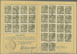 Br Berlin: 1956, 50 Pf Bräunlicholiv, 30 Stück Als Massen-MeF In Komplett Gefüllter Postsparkarte Für 1 - Altri & Non Classificati