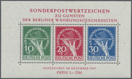 ** Berlin - Markenheftchen: 1949, Währungsgeschädigten-Blockausgabe Postfrisch, Mi 950.- - Markenheftchen