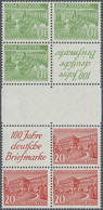 ** Berlin - Zusammendrucke: 1949, 10 Pf Grün Und 20 Pf Rot Im 8er-Block Mit Zwischensteg, Herstellungsb - Se-Tenant