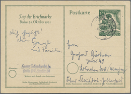 GA Berlin - Ganzsachen: 1951: Tag Der Briefmarke 1951, Sonderpostkarte 10 + 3 Pf. Bedarfsgebraucht Ab B - Andere & Zonder Classificatie