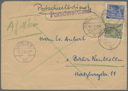 Br Berlin - Postschnelldienst: 1950:  Schnelldienstbrief Mit 30 Und 50 Pfennig Bauten Ab Berlin-Steglit - Lettres & Documents