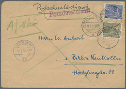 Br Berlin - Postschnelldienst: 1950:  Schnelldienstbrief Mit 30 Und 50 Pfennig Bauten Ab Berlin-Steglit - Briefe U. Dokumente