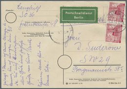 Br Berlin - Postschnelldienst: 1949, 40 Pfg. Bauten Im Waagerechten Paar (leichte Randklebung) Als Port - Lettres & Documents