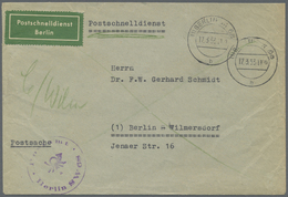 Br Berlin - Postschnelldienst: 1953: Umschlag Postsache, Gebührenfrei Als Schnelldienst, Absender Posta - Brieven En Documenten