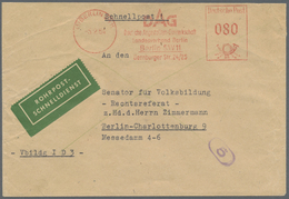 Br Berlin - Postschnelldienst: 1954: Schnelldienstbrief Mit Absender-Freistempel =080= DAG Deutsche Ang - Lettres & Documents