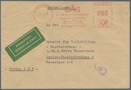 Br Berlin - Postschnelldienst: 1954: Schnelldienstbrief Mit Absender-Freistempel =080= DAG Deutsche Ang - Brieven En Documenten