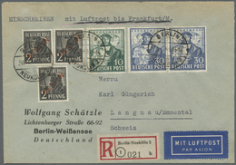 Br Berlin - Besonderheiten: 1949: Auslandsbrief Einschreiben, LUFTPOST Nur Deutschland ( 30 + 40 R, 5 L - Other & Unclassified
