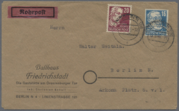 Br Berlin - Besonderheiten: Ortsbrief Rohrpost 36 Pf. ( 16 + 20 RP ) Mit 16 + 20 Pf. SBZ Köpfe Ab Berli - Other & Unclassified