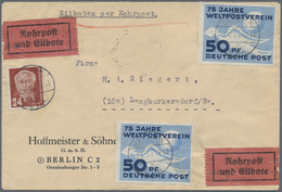 Br Berlin - Besonderheiten: 1950: Fernbrief (Bugsp.) Mit Rohrpost Und Eilzustellung ( 24 + 20 RP, 80 Ei - Other & Unclassified