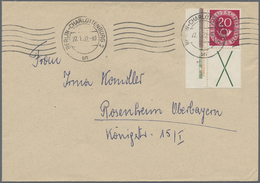 Br Berlin - Besonderheiten: 1952: Fernbrief Mit Bund Posthorn Zusammendruck Senkrecht S 5 – 20 Pf. Und - Other & Unclassified