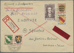 Br Französische Zone - Allgemeine Ausgabe: 1945, 10, 12, 20, 30 Pf. Wappen Und 1 M. Goethe (alle Bis Da - Other & Unclassified